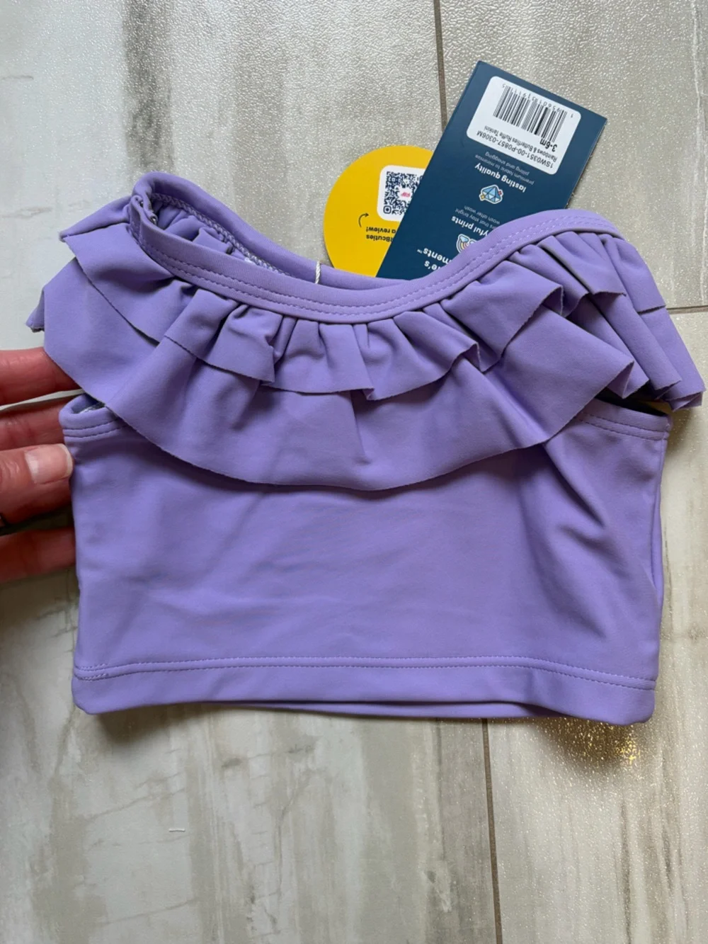 NWT RuffleButts Rainbows & Butterflies Ruffle Tankini 2-Piece Swimsuit 3-6M